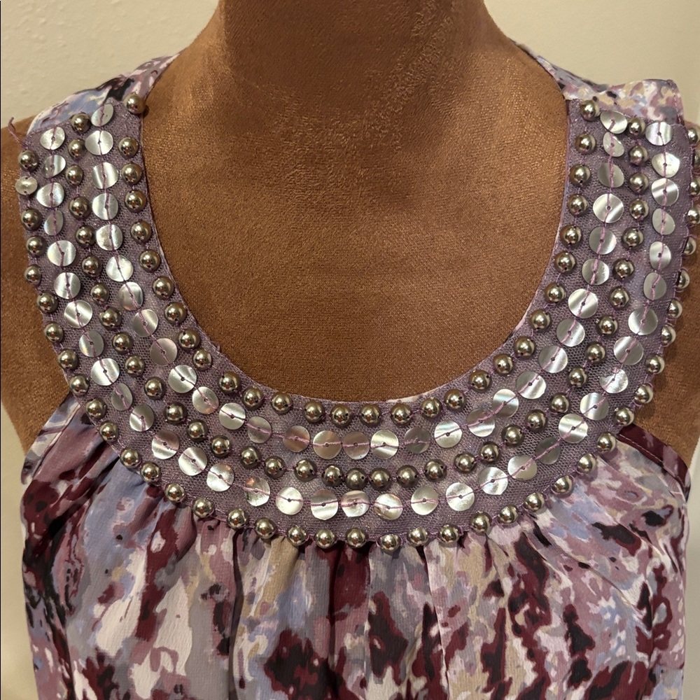 Covington Purple and Gray Embellished Tank Top - Picture 2 of 4